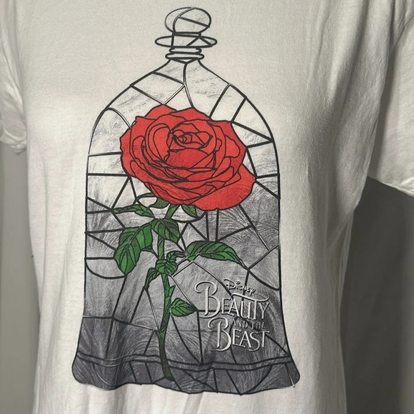 women's xl Disney Beauty & the Beast rose in glass case graphic tshirt - Picture 3 of 4